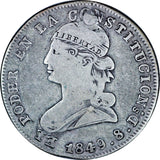 Ecuador 2 Reales 1849 G.J. KM - 33 Silver coin AA216 - ArabellaBanknotes.com