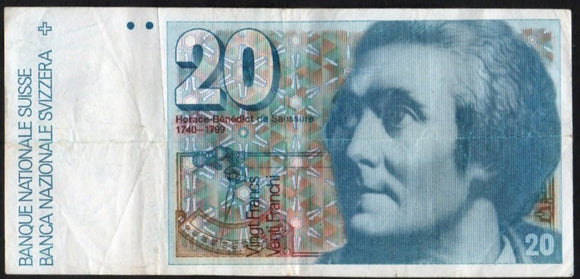 Switzerland 20 Francs 1978 P - 55, AA114 - ArabellaBanknotes.com